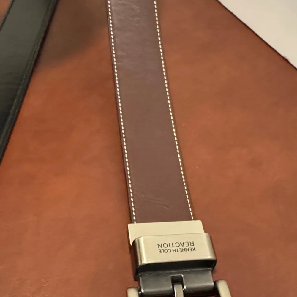 Reaction Kenneth Cole Brown Belt with Silver Buckle